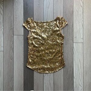 Free People Gold Sequin Blouse